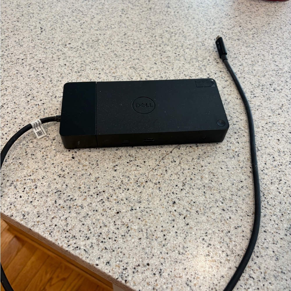 Dell Black USB-C Docking Hub with Attached Power Cable